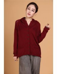 紅色福祿威爾針織開衫 時尚與舒適的完美融合