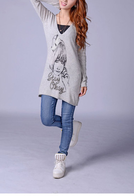 2014大碼針織衫春新款修身V領套頭女針織衫，華諾服飾打造舒適優雅